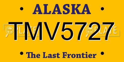 TMV5727 Alaska License Plate