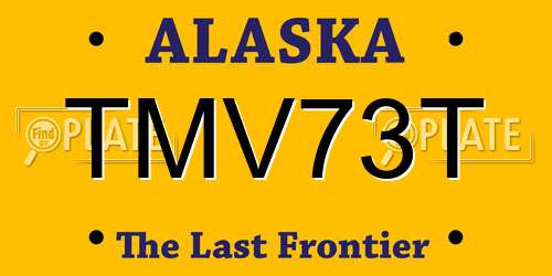 TMV73T Alaska License Plate