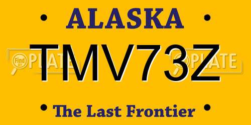 TMV73Z Alaska License Plate