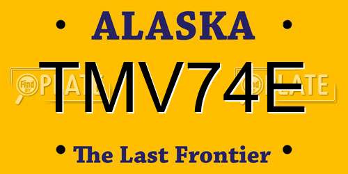 TMV74E Alaska License Plate