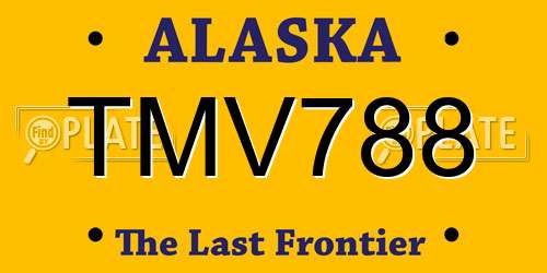 TMV788 Alaska License Plate