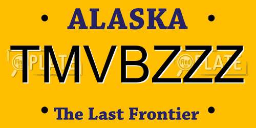 TMVBZZZ Alaska License Plate