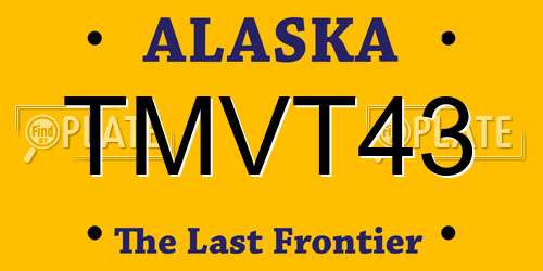 TMVT43 Alaska License Plate