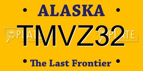 TMVZ32 Alaska License Plate