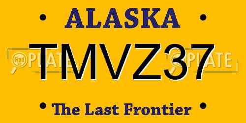 TMVZ37 Alaska License Plate