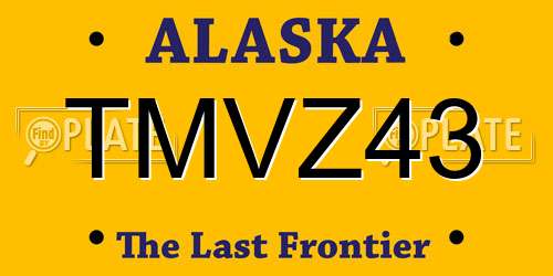 TMVZ43 Alaska License Plate
