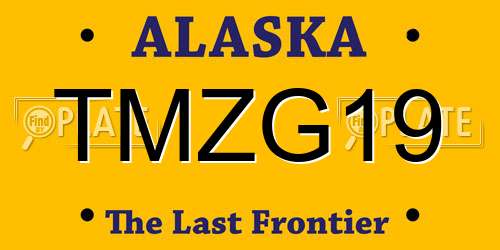 TMZG19 Alaska License Plate