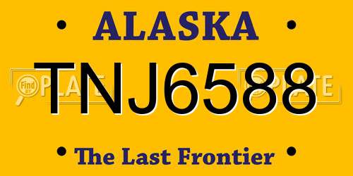 TNJ6588 Alaska License Plate