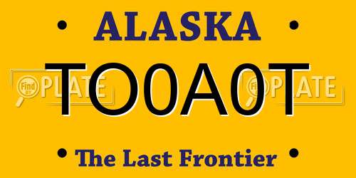 TO0A0T Alaska License Plate
