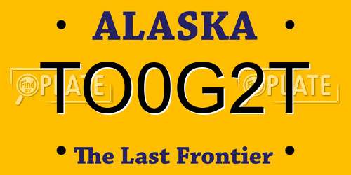 TO0G2T Alaska License Plate