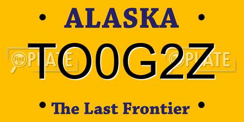TO0G2Z Alaska License Plate