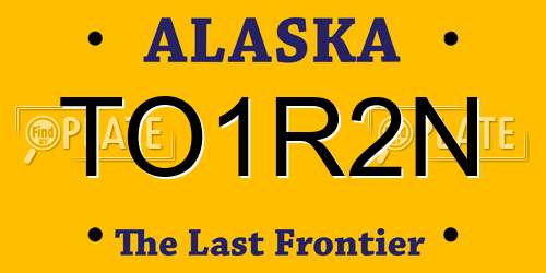 TO1R2N Alaska License Plate