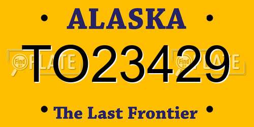 TO23429 Alaska License Plate