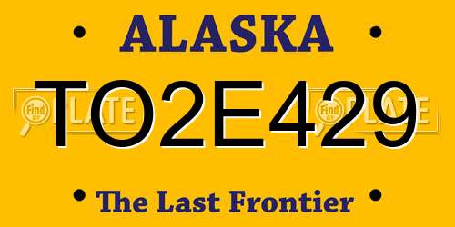 TO2E429 Alaska License Plate