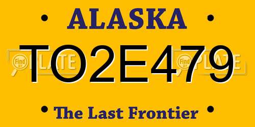 TO2E479 Alaska License Plate
