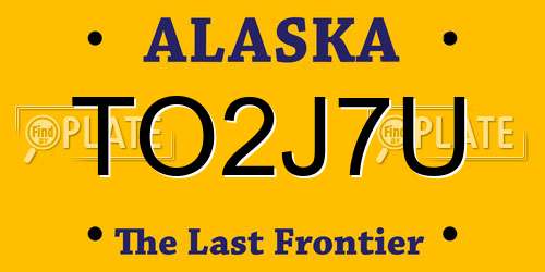 TO2J7U Alaska License Plate