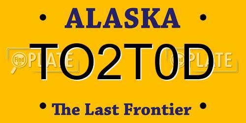 TO2T0D Alaska License Plate
