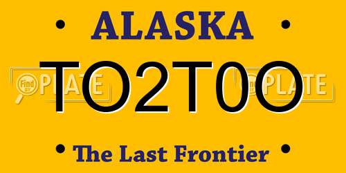 TO2T0O Alaska License Plate
