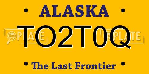 TO2T0Q Alaska License Plate