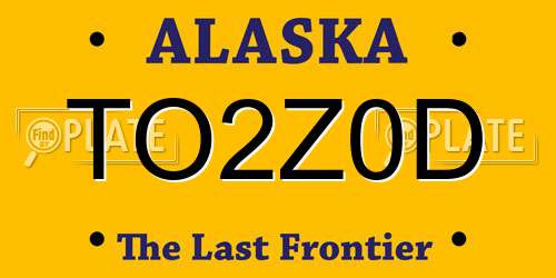 TO2Z0D Alaska License Plate