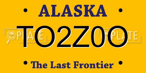 TO2Z0O Alaska License Plate
