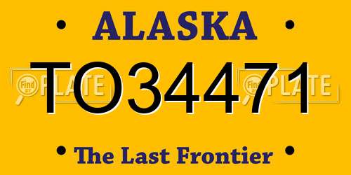 TO34471 Alaska License Plate