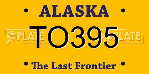 TO395 Alaska License Plate