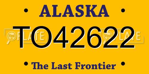 TO42622 Alaska License Plate