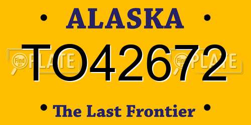 TO42672 Alaska License Plate