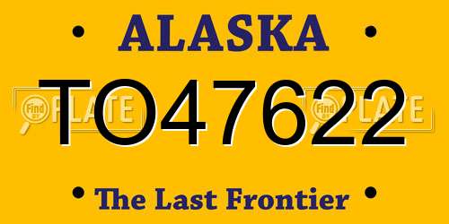 TO47622 Alaska License Plate