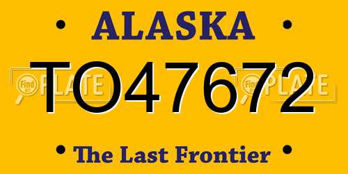 TO47672 Alaska License Plate