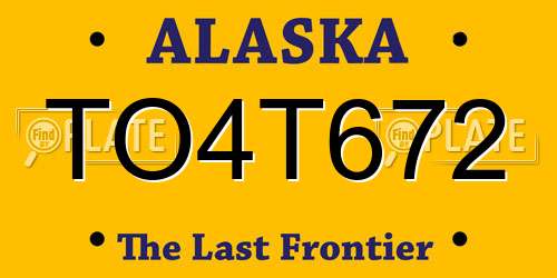 TO4T672 Alaska License Plate