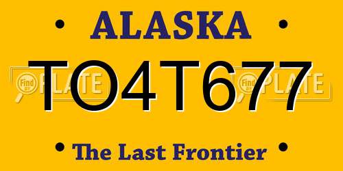 TO4T677 Alaska License Plate