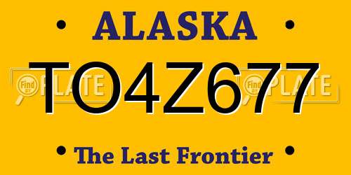 TO4Z677 Alaska License Plate
