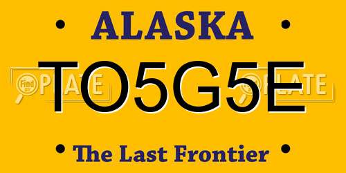 TO5G5E Alaska License Plate