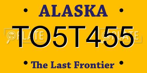 TO5T455 Alaska License Plate