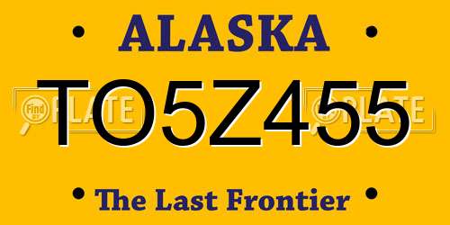 TO5Z455 Alaska License Plate