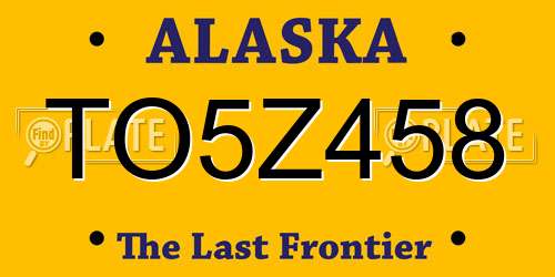 TO5Z458 Alaska License Plate