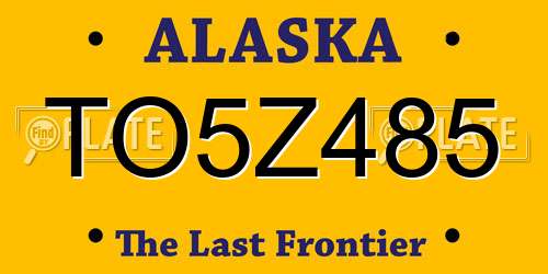 TO5Z485 Alaska License Plate