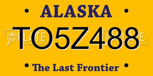 TO5Z488 Alaska License Plate