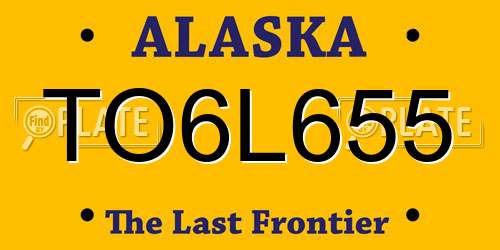TO6L655 Alaska License Plate