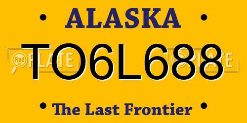 TO6L688 Alaska License Plate