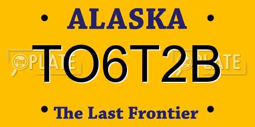 TO6T2B Alaska License Plate