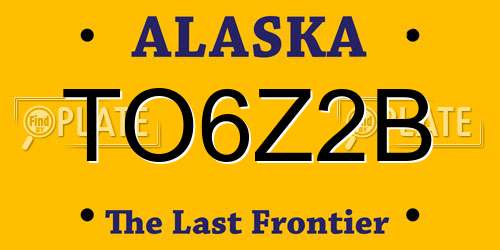 TO6Z2B Alaska License Plate