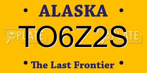 TO6Z2S Alaska License Plate