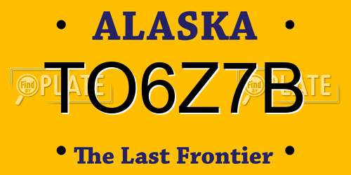 TO6Z7B Alaska License Plate