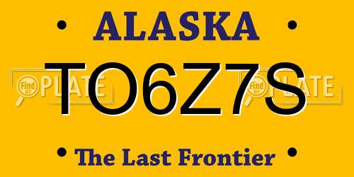 TO6Z7S Alaska License Plate