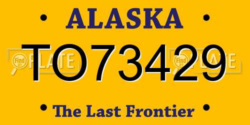 TO73429 Alaska License Plate