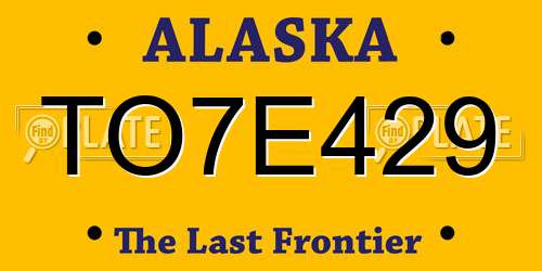 TO7E429 Alaska License Plate