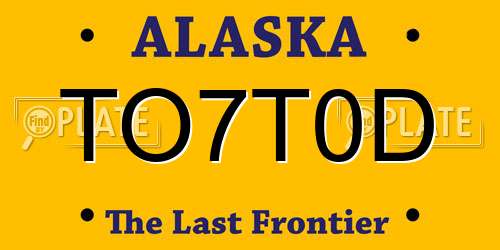 TO7T0D Alaska License Plate